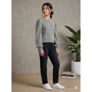 Zara Juniors Houndstooth Puff Sleeve Top Size 13-14 Countryside Crewneck Top